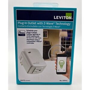 Leviton Smart Plug Outlet Switch DZPA1 Z-Wave Plus Smart White Home Automation